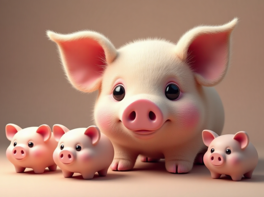 Family of little piggies